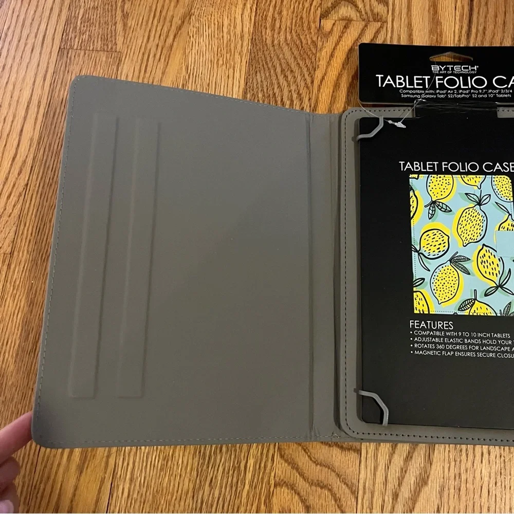 NWT bytech Lemon Print IPad Tablet Case 9” 10” Samsung Galaxy